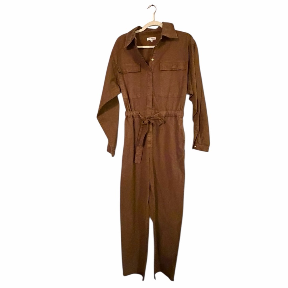 Good American | Women's Brown Cargo Utility Jumpsuit | Size 1 - Picture 2 of 7